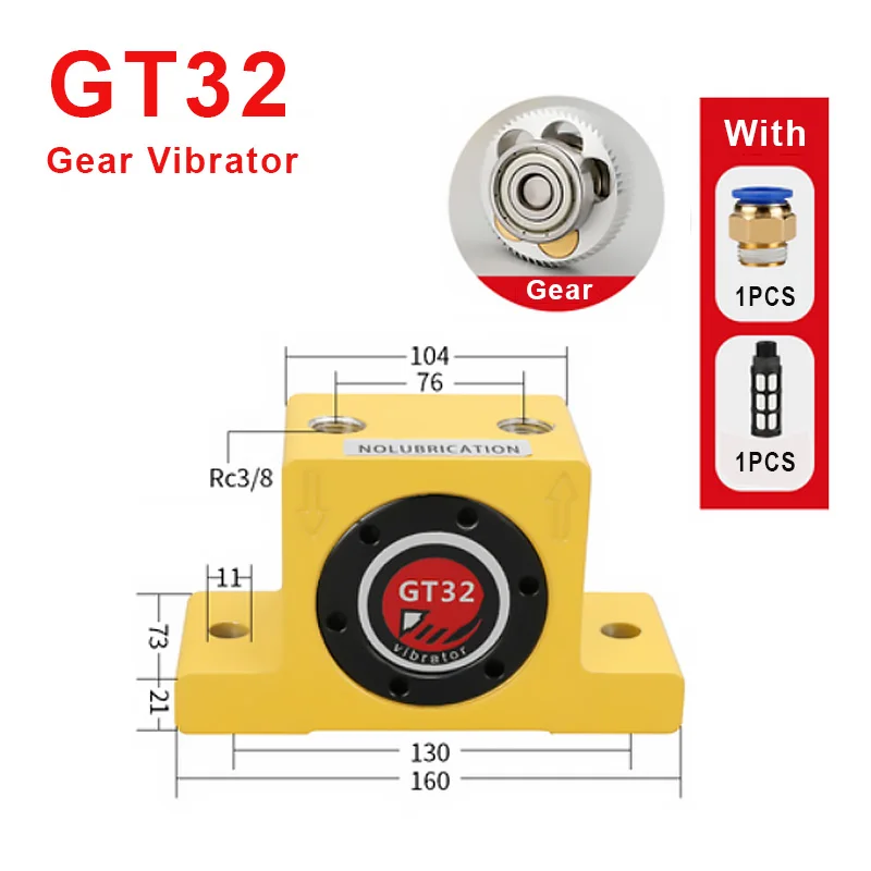 GT30 Pneumatic Vibrator with Muffler and Connector 7 GT30 Pneumatic Vibrator with Muffler and Connector - Image 7