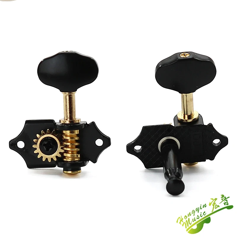 Black Open-Gear Guitar Tuning Pegs Set 2 Black Open-Gear Guitar Tuning Pegs Set - Image 2