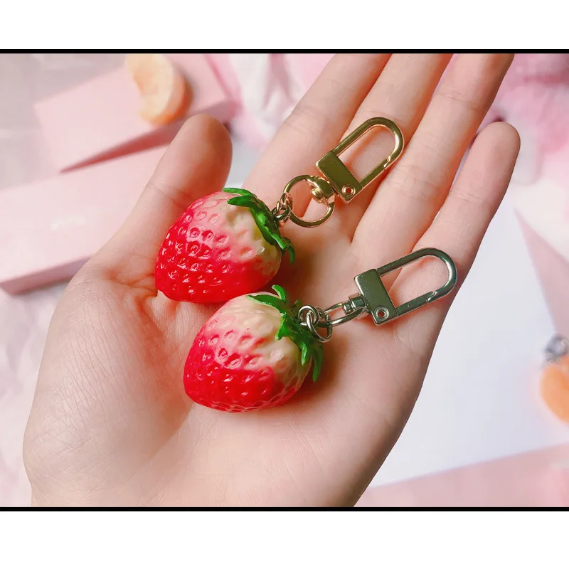 Playful Strawberry Heart Keychain for Women 5 Playful Strawberry Heart Keychain for Women - Image 5