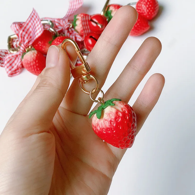 Playful Strawberry Heart Keychain for Women 9 Playful Strawberry Heart Keychain for Women - Image 9