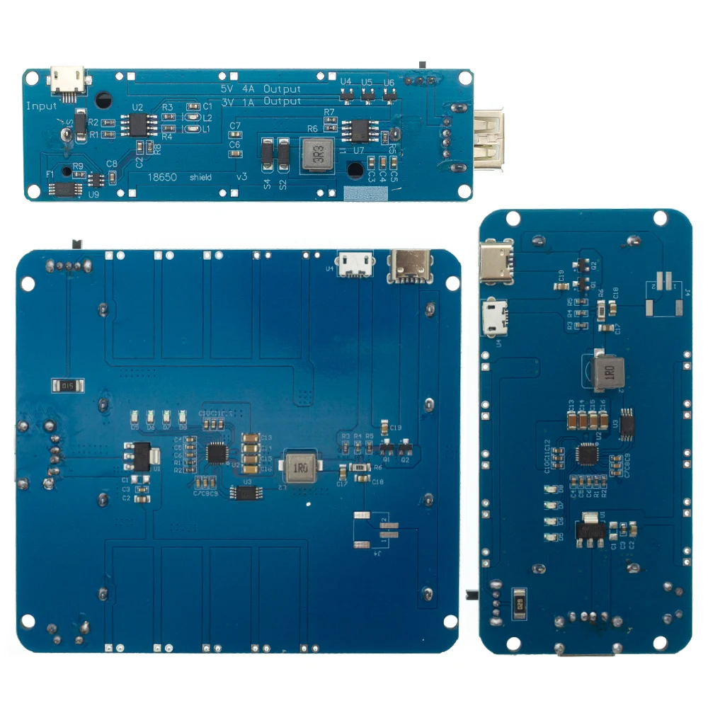 Blue 18650 Battery Charging Shield Board 2 Blue 18650 Battery Charging Shield Board - Image 2