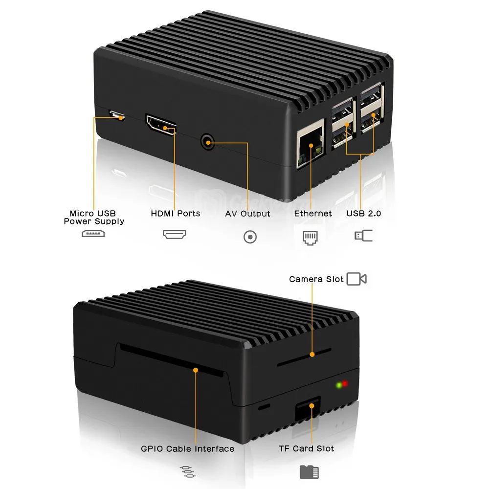 Aluminum Raspberry Pi 3 Case with Passive Cooling 2 Aluminum Raspberry Pi 3 Case with Passive Cooling - Image 2