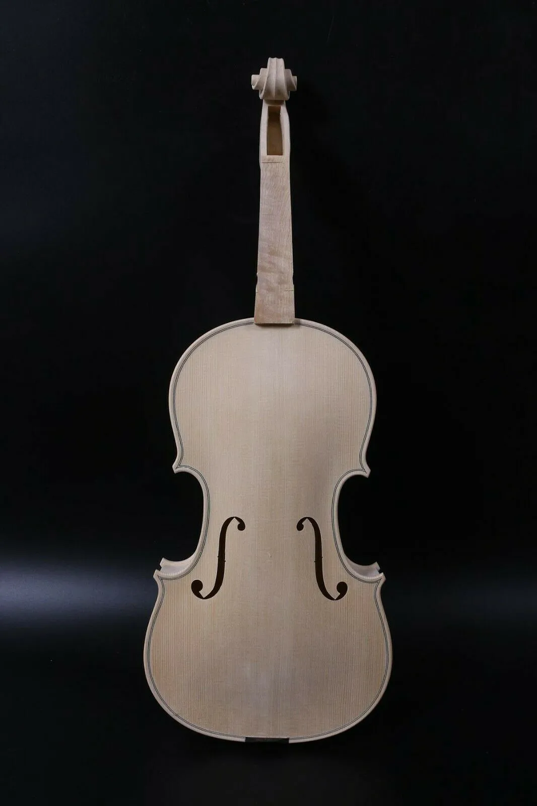 Unfinished 4/4 Violin with Flame Maple Back 2 Unfinished 4/4 Violin with Flame Maple Back - Image 2