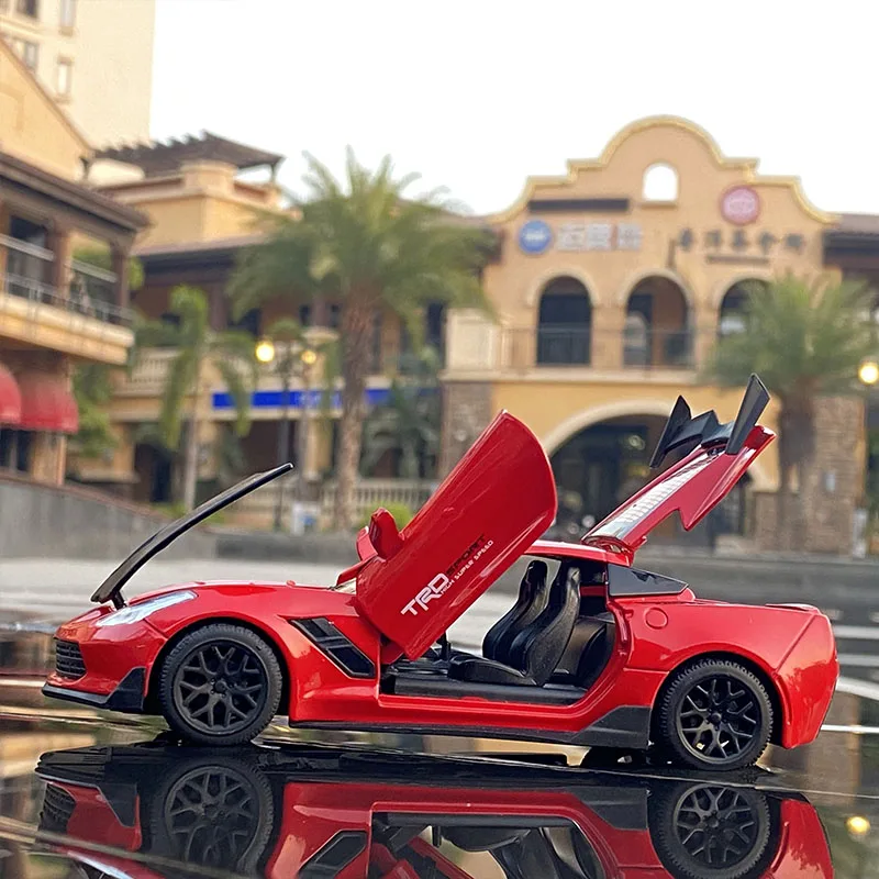 Red Corvette Z06 Diecast Model 1:32 Scale 3 Red Corvette Z06 Diecast Model 1:32 Scale - Image 3
