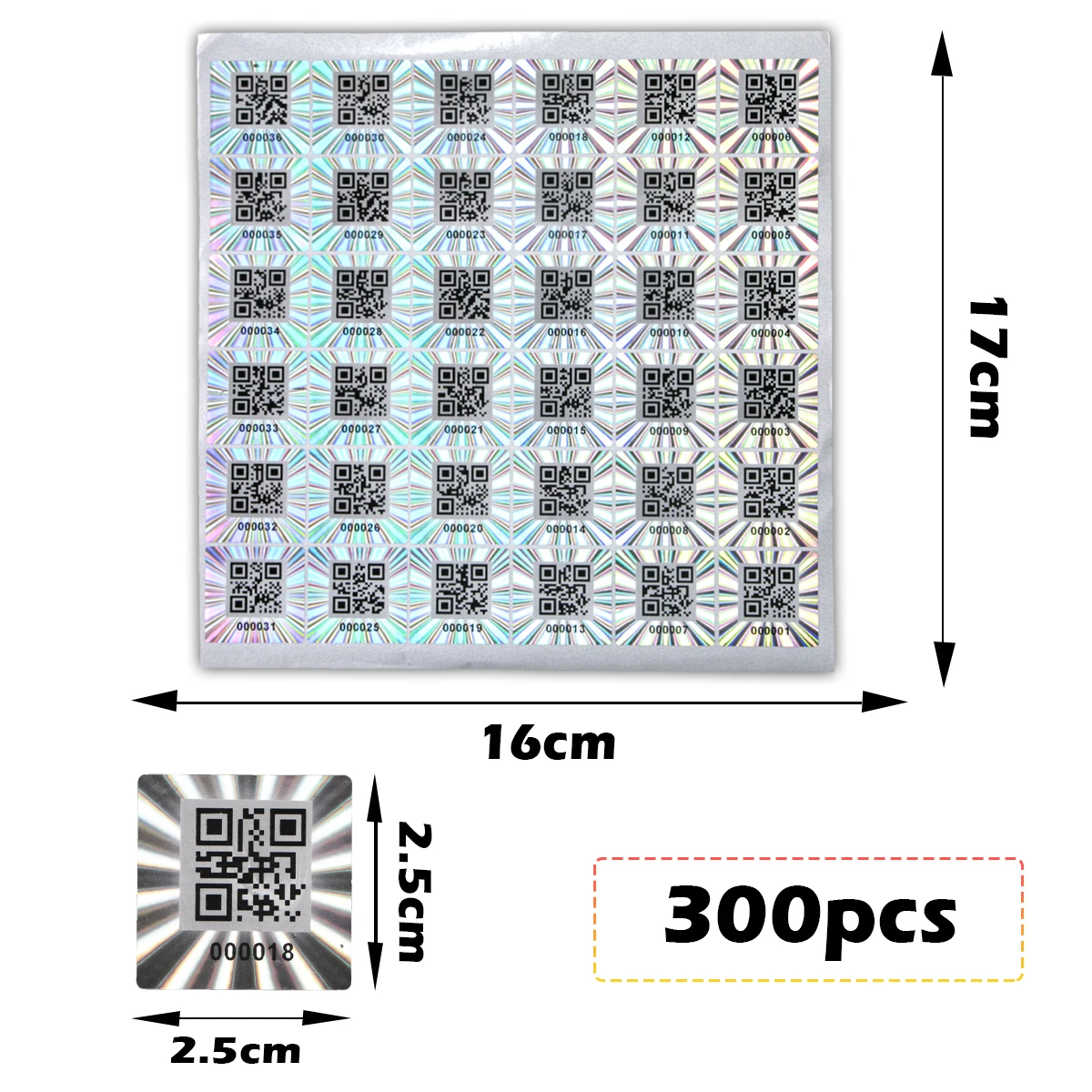 Holographic Security Stickers 2.5x2.5cm, 300/1000 pcs 9 Holographic Security Stickers 2.5x2.5cm, 300/1000 pcs - Image 9