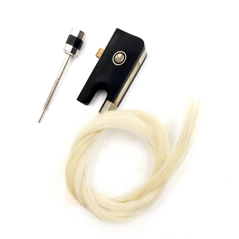 Black Ebony Cello Bow Frog for 4/4 Bows 5 Black Ebony Cello Bow Frog for 4/4 Bows - Image 5