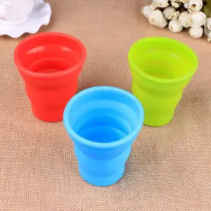 Collapsible 200ml Silicone Travel Cup with Lid