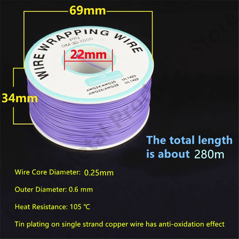 280m Multicolored 30AWG Copper Wiring for Electronics 6 280m Multicolored 30AWG Copper Wiring for Electronics - Image 6