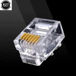 Transparent RJ12 Modular Plug Set with Gold-Plated Contacts