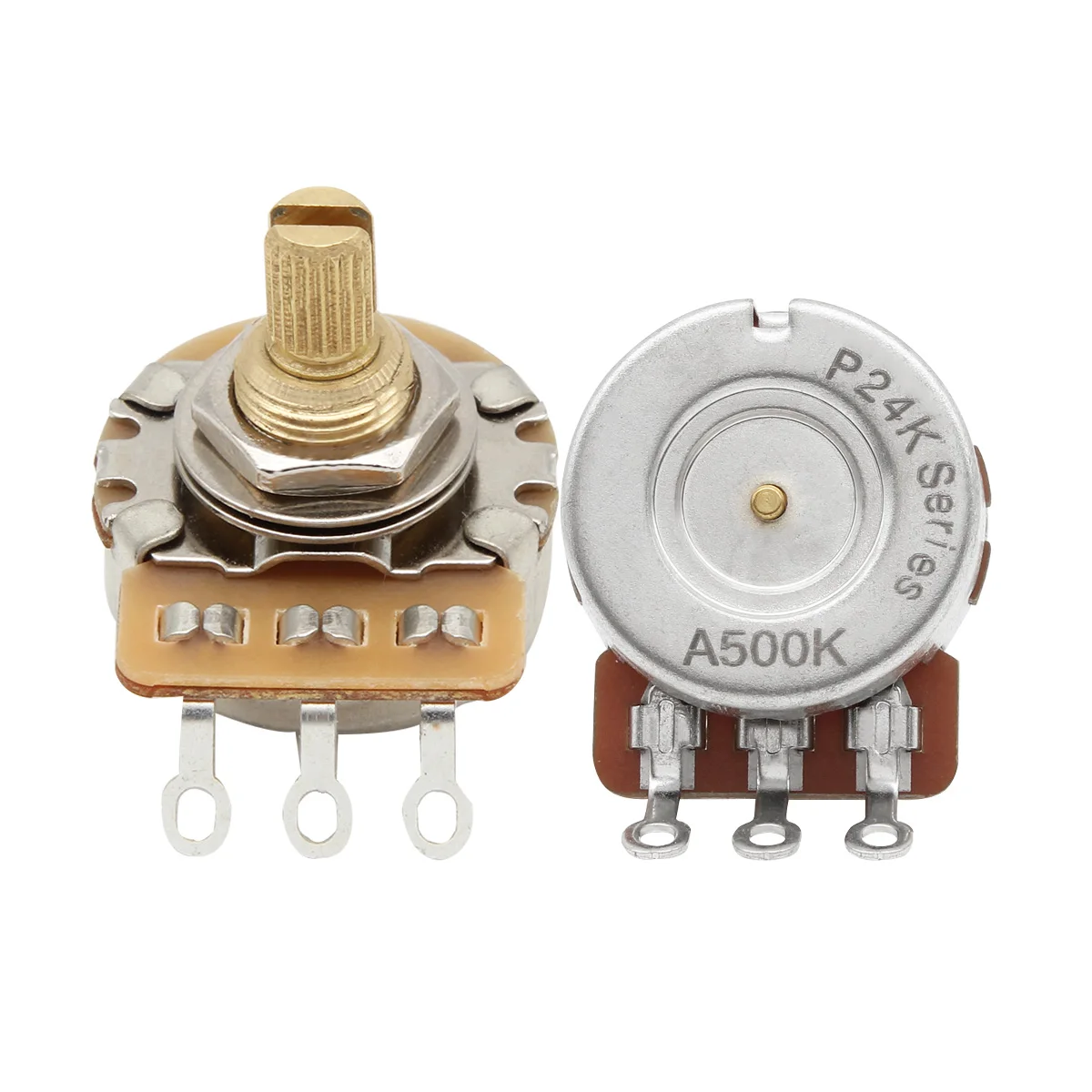 Guitar Potentiometer Set 250kΩ/500kΩ with Knurled Shaft 5 Guitar Potentiometer Set 250kΩ/500kΩ with Knurled Shaft - Image 5