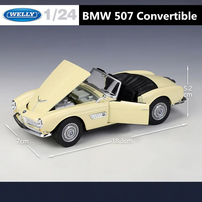 WELLY 1:24 BMW 507 Vintage Car Model 3 WELLY 1:24 BMW 507 Vintage Car Model - Image 3