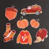 Autumn Pumpkin Chestnut Iron-On Patch Set