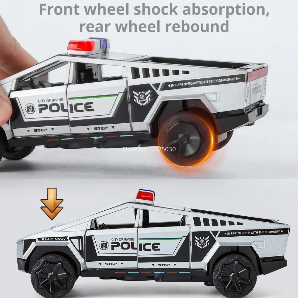 1:32 Scale Diecast Police Car with Lights 4 1:32 Scale Diecast Police Car with Lights - Image 4