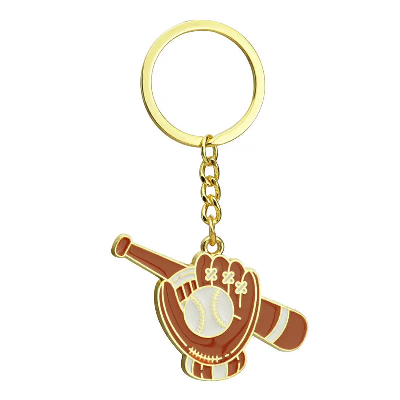 Gold Baseball Gloves Keychain for Men and Women 6 Gold Baseball Gloves Keychain for Men and Women - Image 6