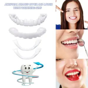 Set of 4 Adjustable White Dentures for Upper and Lower Jaws 11 S014f1e93bd90439d98ef2d3966d734749