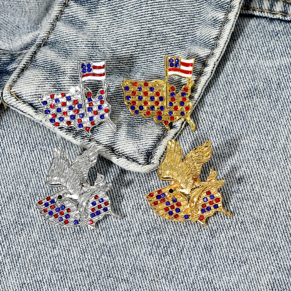 Vintage Eagle Brooch with Rhinestones 6 Vintage Eagle Brooch with Rhinestones - Image 6