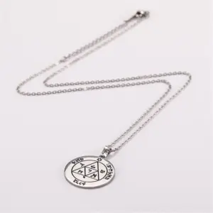 Vintage Stainless Steel Pentacle Necklace 12 S018d33a1d6074d43987856839106fc10M