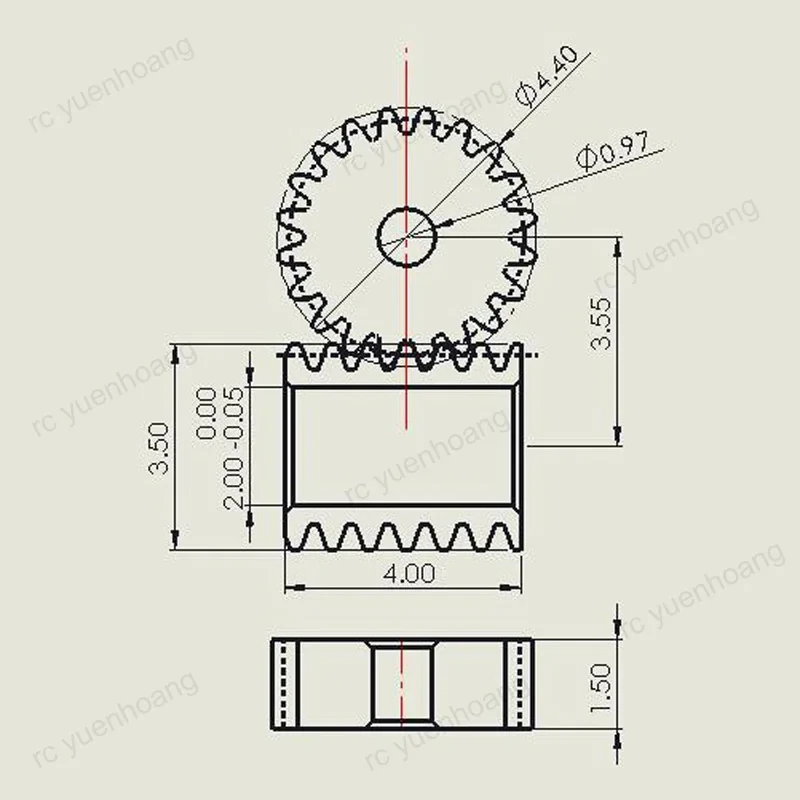 Brass RC Tank Gear Set 20:1 Reduction Ratio 5 Brass RC Tank Gear Set 20:1 Reduction Ratio - Image 5