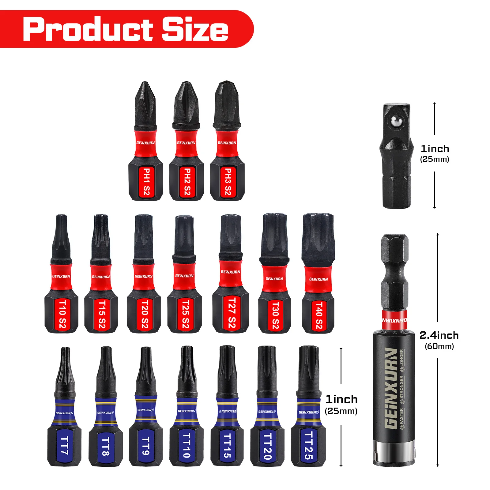 Impact Screwdriver Bits Set with Magnetic Holder 2 Impact Screwdriver Bits Set with Magnetic Holder - Image 2