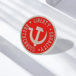 Vintage Soviet Hammer and Sickle Brooch