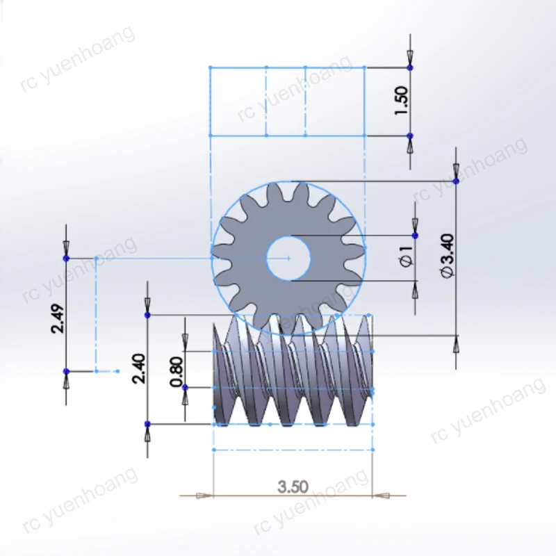 Brass Gears Set for 1:87 Models 5 Brass Gears Set for 1:87 Models - Image 5