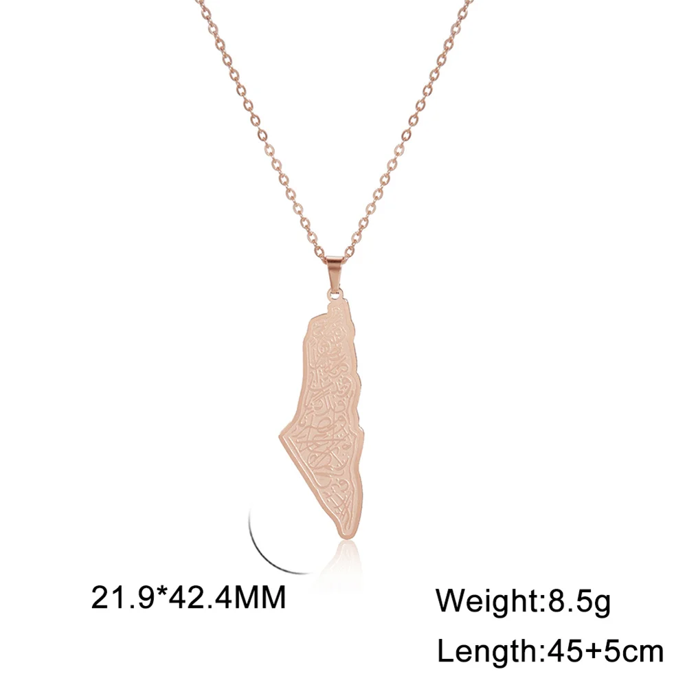 Stainless Steel Israel Palestine Map Necklace 10 Stainless Steel Israel Palestine Map Necklace - Image 10