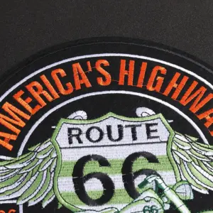 Punk Circular Badge Patch Route 66 Design 10 S0281c30f197d462490afe7421002e266I