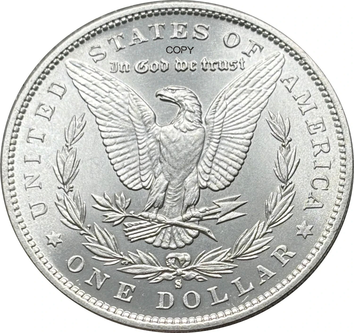 Vintage 1886 Morgan Silver Coin Replica 4 Vintage 1886 Morgan Silver Coin Replica - Image 4