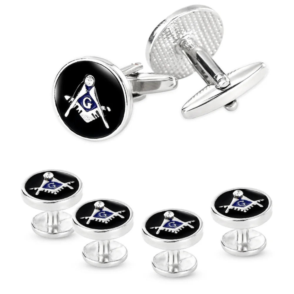 Masonic Cufflink Set with Shirt Studs 3 Masonic Cufflink Set with Shirt Studs - Image 3