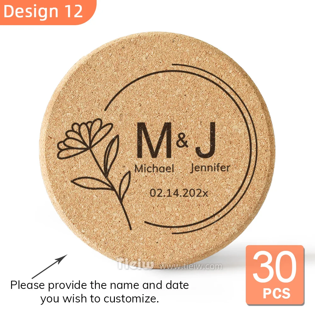 Personalized Eco Cork Coasters Set of 30 9 Personalized Eco Cork Coasters Set of 30 - Image 9