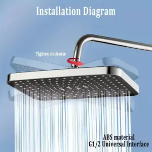 12-Inch Rectangular Rainfall Shower Head in Chrome 12 S03ea0baef3344d9288f1d781be34775da