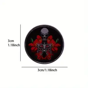 Bold Skull and Rose Lapel Pin 3cm x 3cm 7 S042d60830f7e401fa7a0dc232c55ae83H 1
