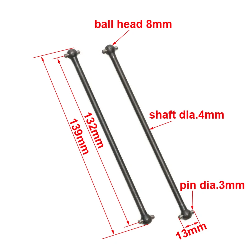 RC Car Dog-Bone Drive Shaft Set 80.5-139.5mm 8 RC Car Dog-Bone Drive Shaft Set 80.5-139.5mm - Image 8