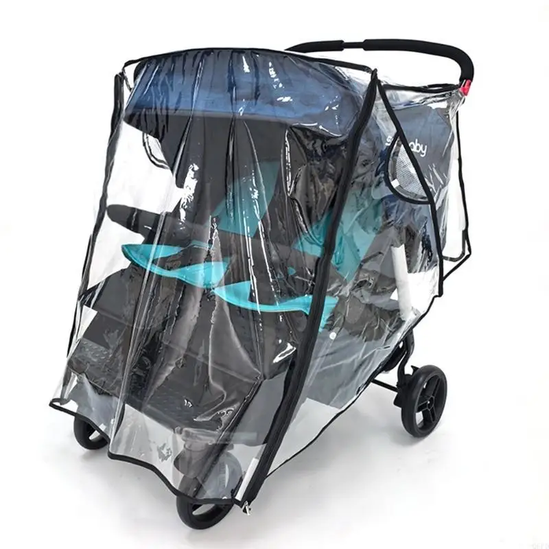 Twin Baby Stroller Clear Rain Cover 7 Twin Baby Stroller Clear Rain Cover - Image 7