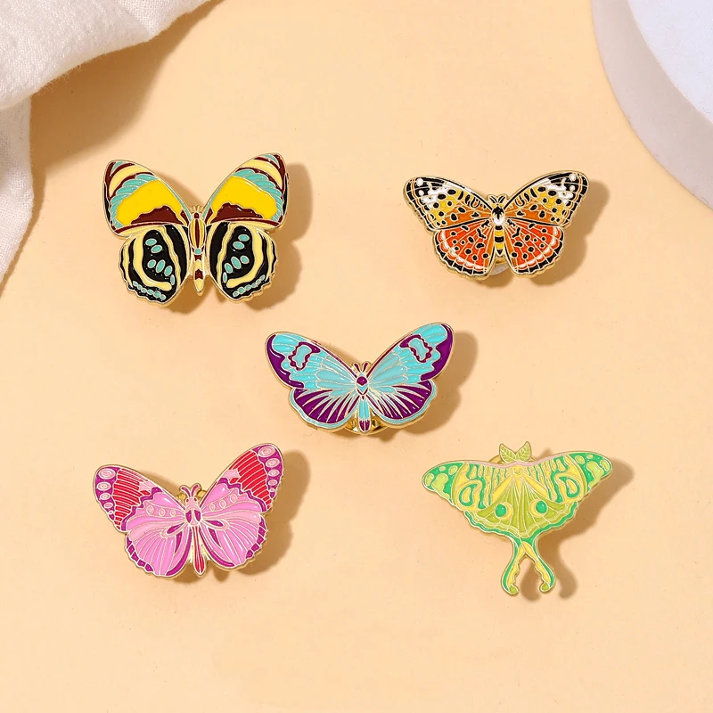 Colorful Butterfly & Moth Enamel Pin Collection 4 Colorful Butterfly & Moth Enamel Pin Collection - Image 4