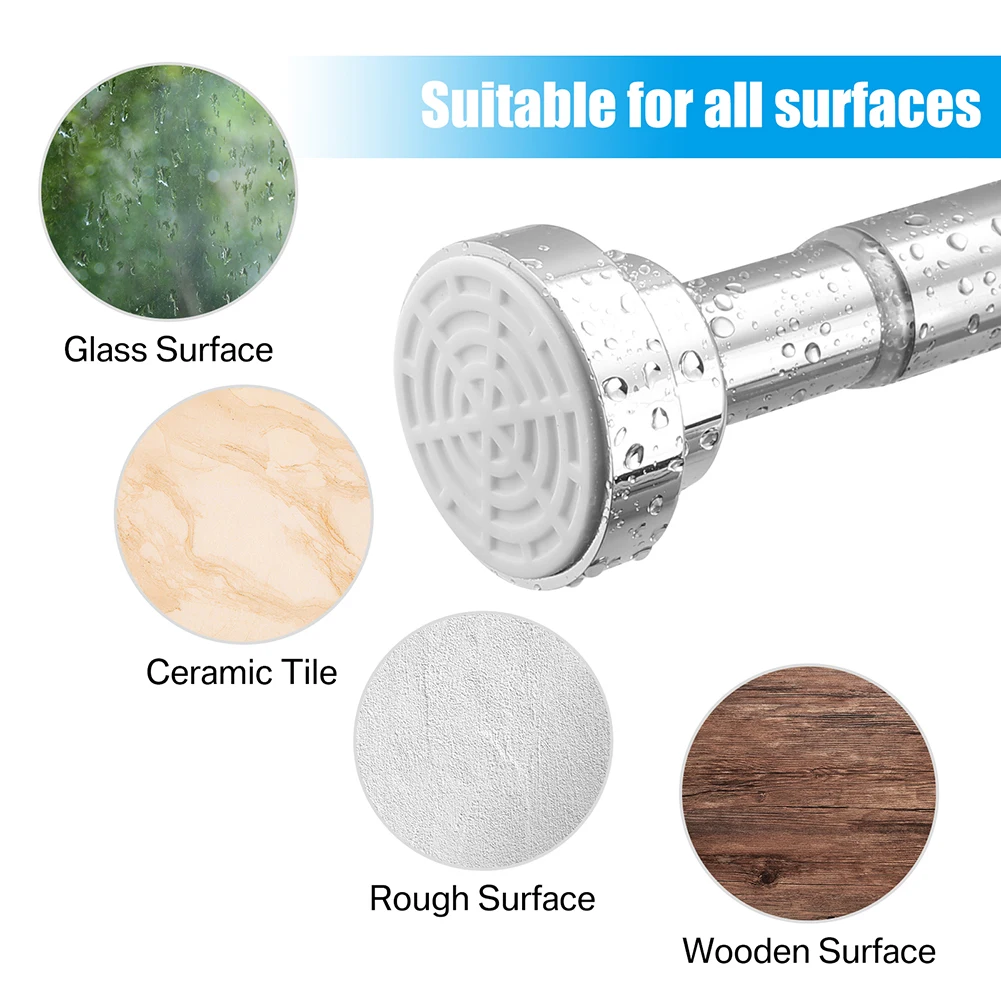 Modern Black Stainless Steel Tension Shower Rod 4 Modern Black Stainless Steel Tension Shower Rod - Image 4