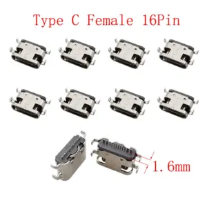 USB Type C Female Connectors Set (10pcs, 16 Pins) 19 S05a8290dc0ed47aab7a25d7e2bc5b5a6u
