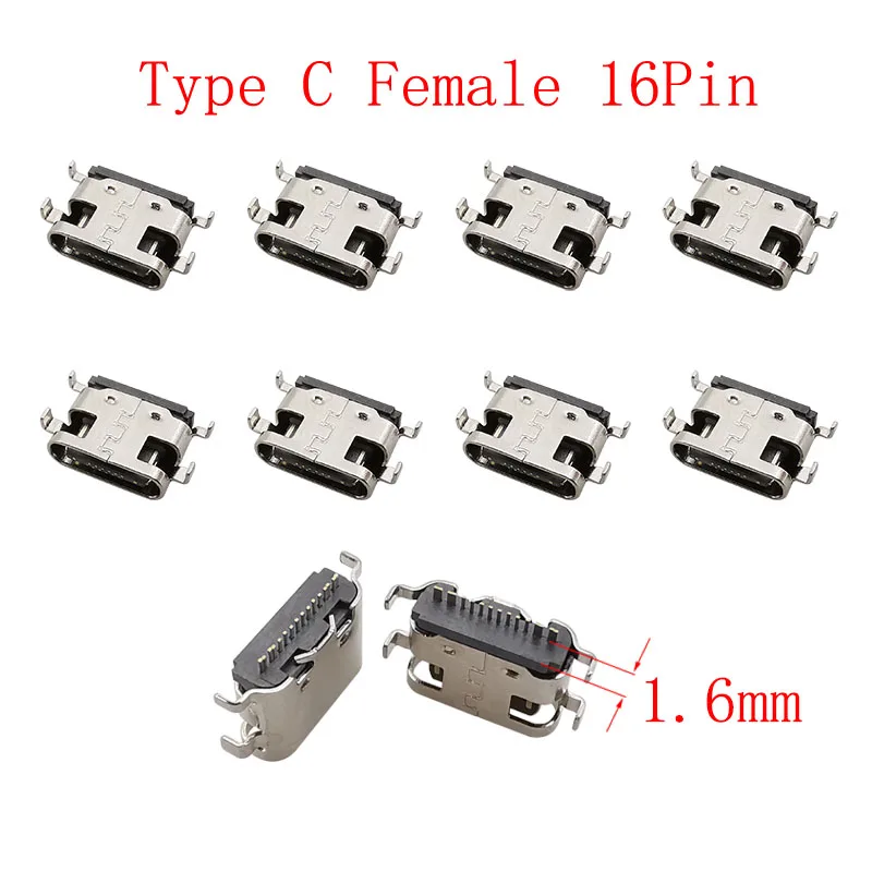 USB Type C Female Connectors Set (10pcs, 16 Pins) 10 USB Type C Female Connectors Set (10pcs, 16 Pins) - Image 10