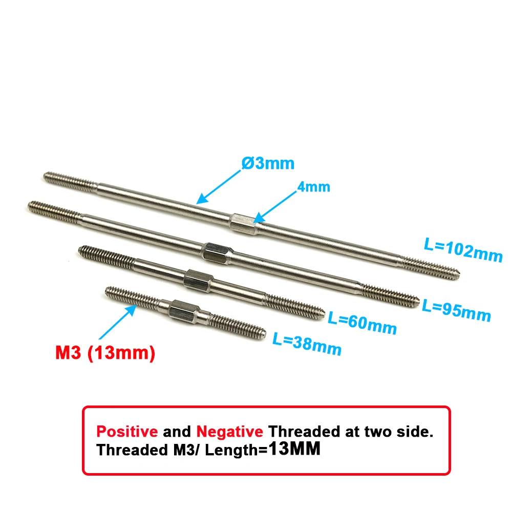 Stainless Steel RC Push Rod Set 4 pcs 2 Stainless Steel RC Push Rod Set 4 pcs - Image 2