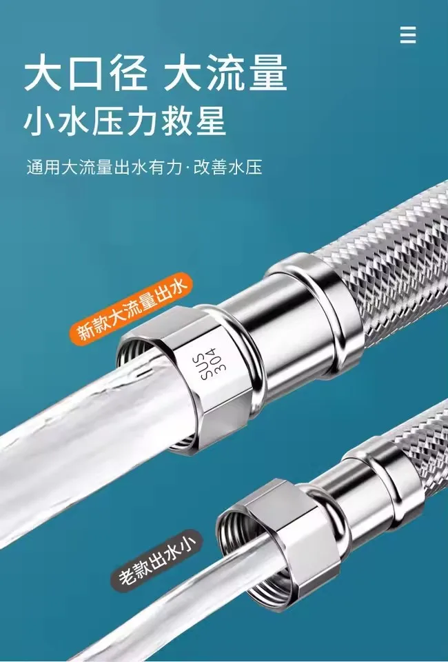 Stainless Steel Braided Plumbing Hose 20cm-200cm 3 Stainless Steel Braided Plumbing Hose 20cm-200cm - Image 3