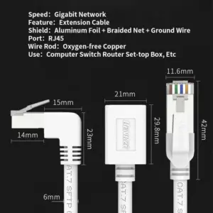 White RJ45 CAT7 Network Connector Cable with Elbow 15 S05e797b6f9eb4dd4be27e32b433c585el