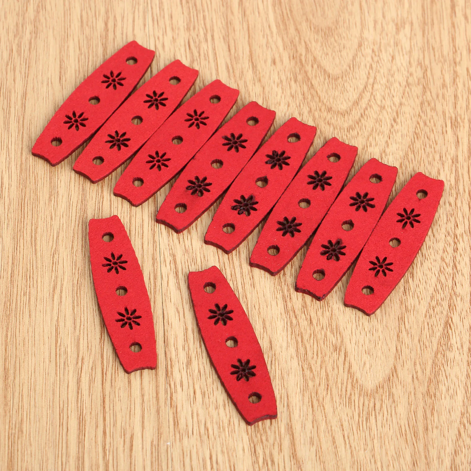 Red Microfiber Leather Slingshot Pouches Set 8 Red Microfiber Leather Slingshot Pouches Set - Image 8