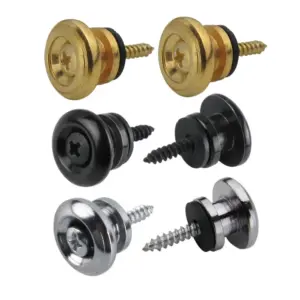 Metal Guitar Strap Lock Set with Mushroom Head Caps
