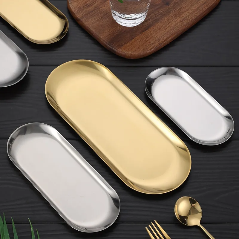 Stainless Steel Oval Serving Trays Set 6 Stainless Steel Oval Serving Trays Set - Image 6
