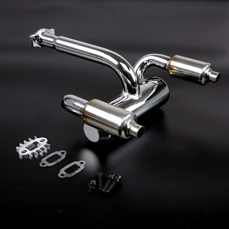 CNC Metal Twin Exhaust for 1/5 Scale RC 3 CNC Metal Twin Exhaust for 1/5 Scale RC - Image 3