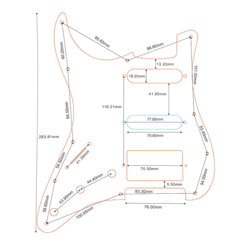 Left-Handed Fender Stratocaster Pickguard 285x230mm 6 Left-Handed Fender Stratocaster Pickguard 285x230mm - Image 6