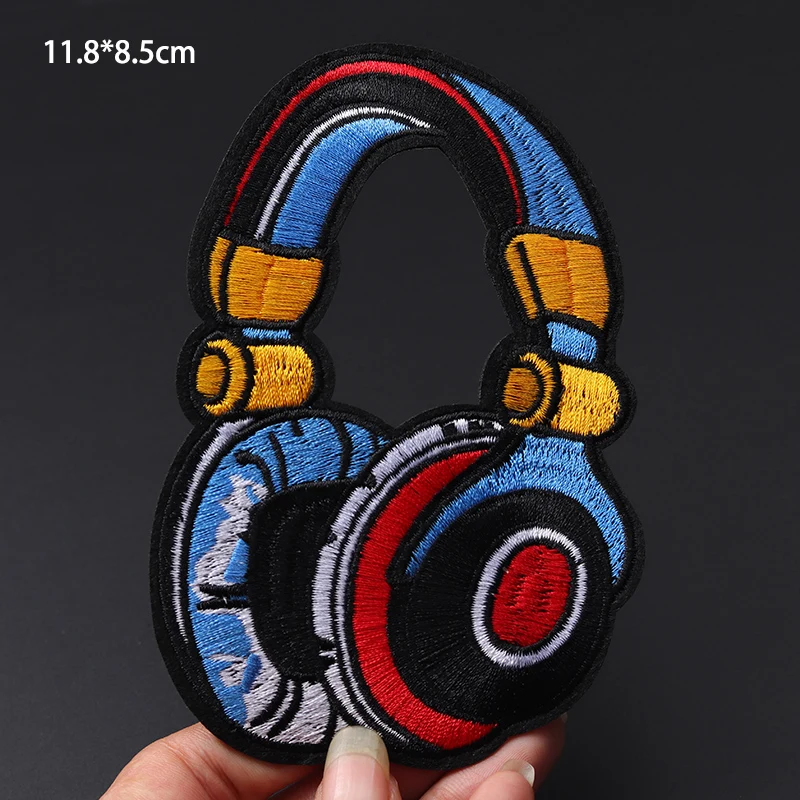Cool Headphone Iron-On Embroidered Patch 5 Cool Headphone Iron-On Embroidered Patch - Image 5