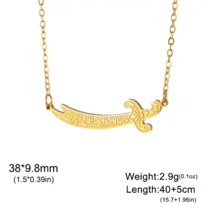 Stainless Steel Zulfikar Pendant Necklace 15 S0746139b3ea5482488b0ad6be65fbe5fw