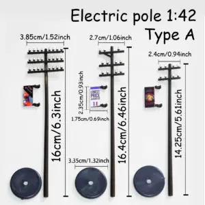 Miniature Electric Utility Poles Set for Dioramas 7 S074a6cd9c23f4e8bb2f73c0a7ffcf932K