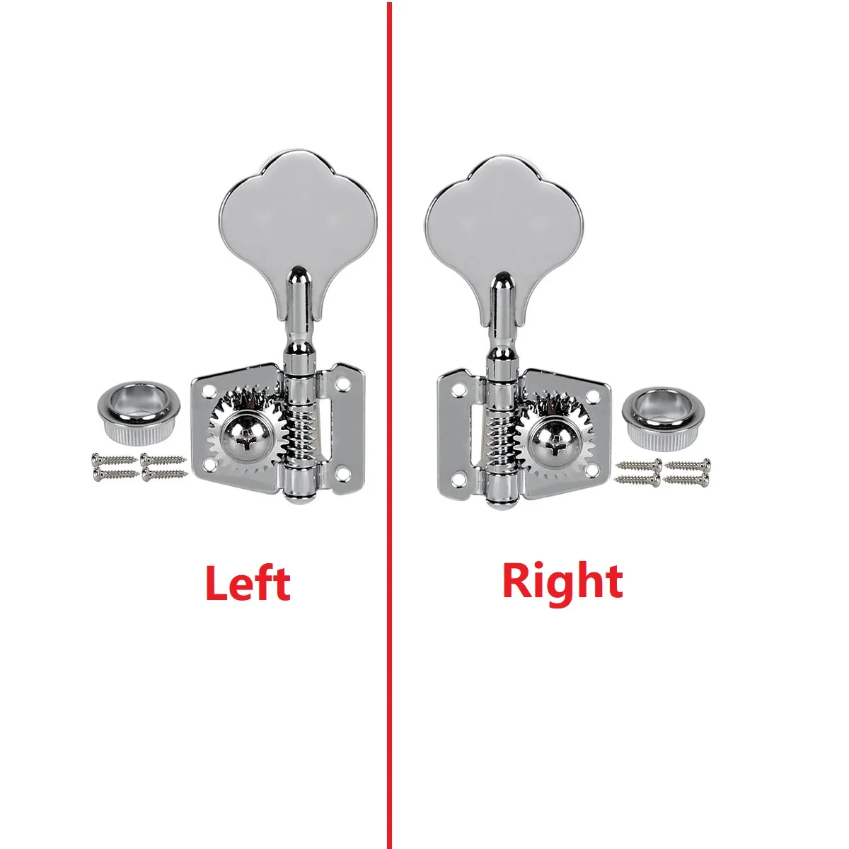 Vintage Open Gear Bass Tuning Peg in Chrome or Black 3 Vintage Open Gear Bass Tuning Peg in Chrome or Black - Image 3